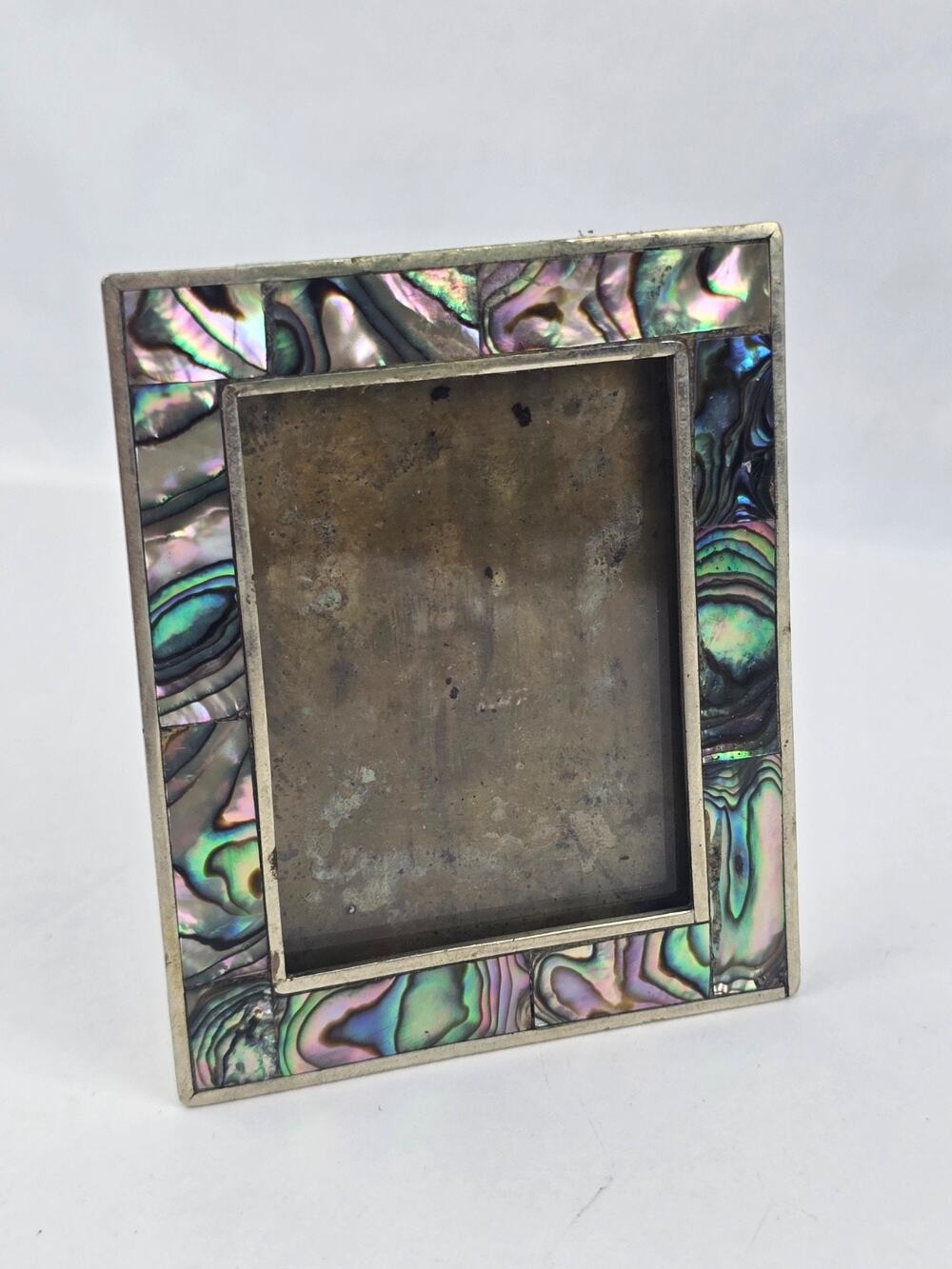 Vintage Abalone Shell Small Picture frame for a 1.75" x 2.25"- easel is loose